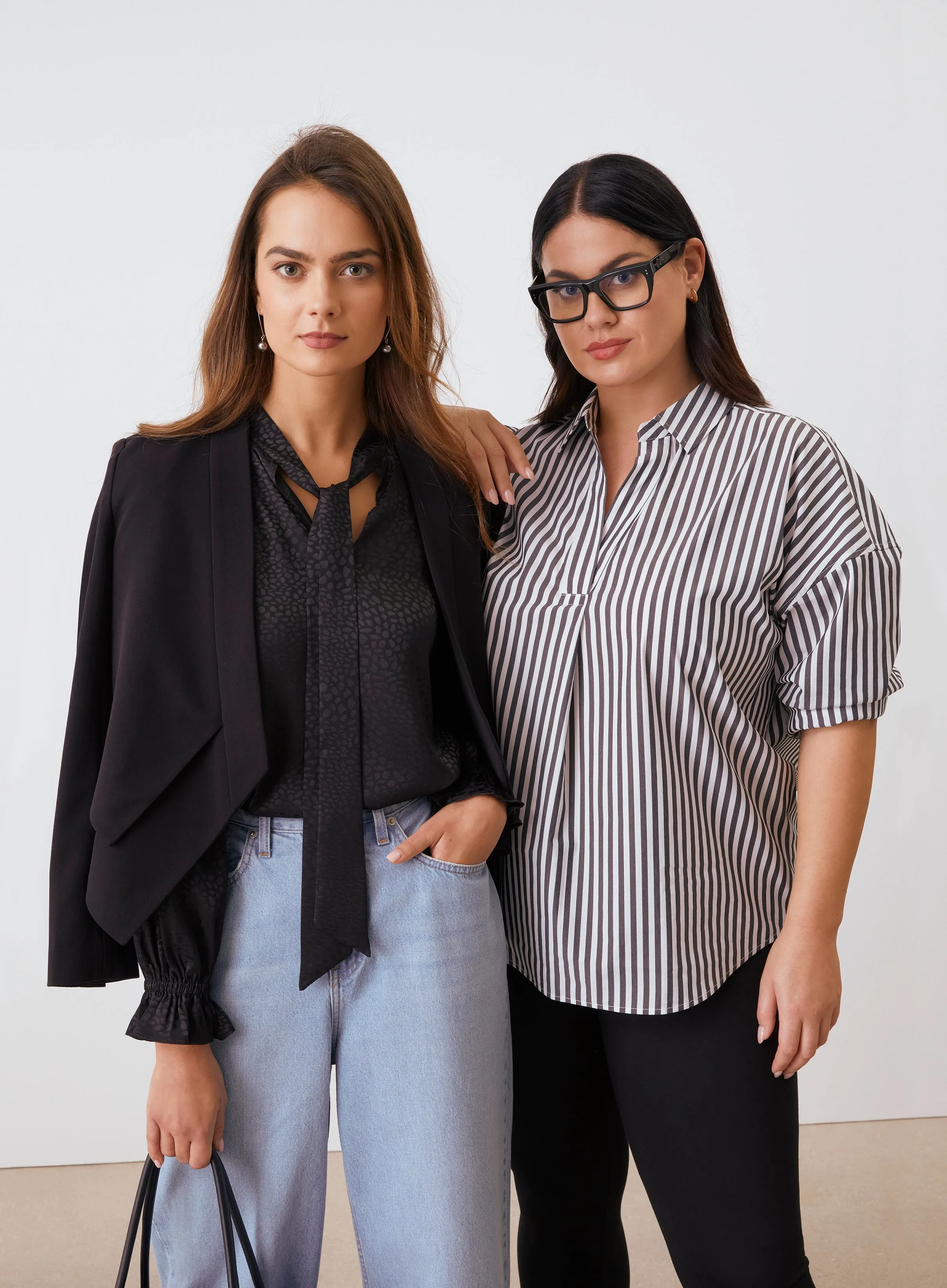 Plus Size Tie Front Blouse