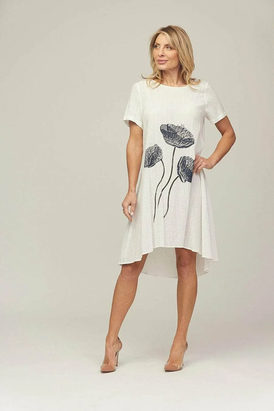 Saloos Short Sleeve Elliptical Midi-Dress