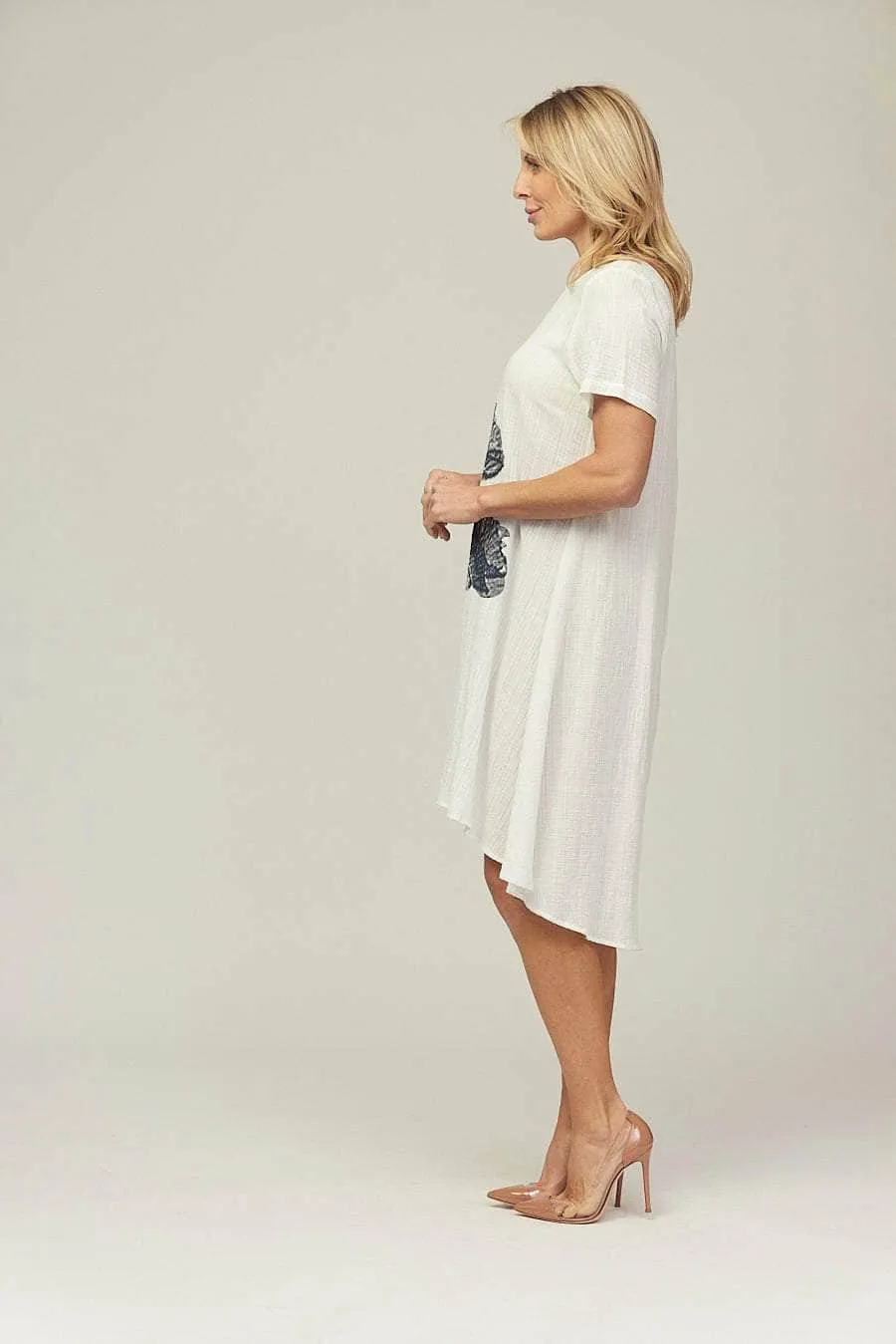 Saloos Short Sleeve Elliptical Midi-Dress