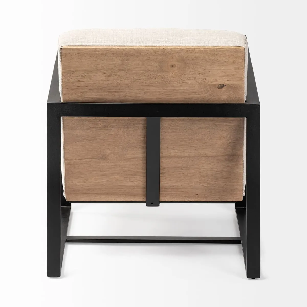 Stamford Accent Chair Beige Fabric | Black Metal