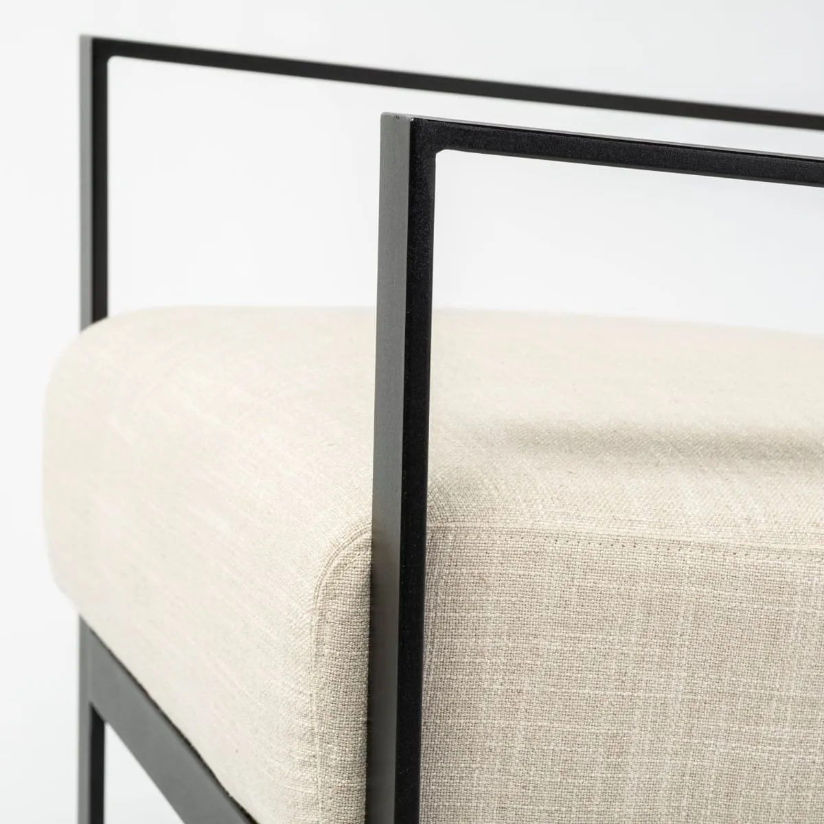 Stamford Accent Chair Beige Fabric | Black Metal