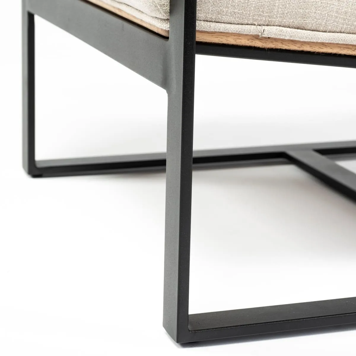 Stamford Accent Chair Beige Fabric | Black Metal