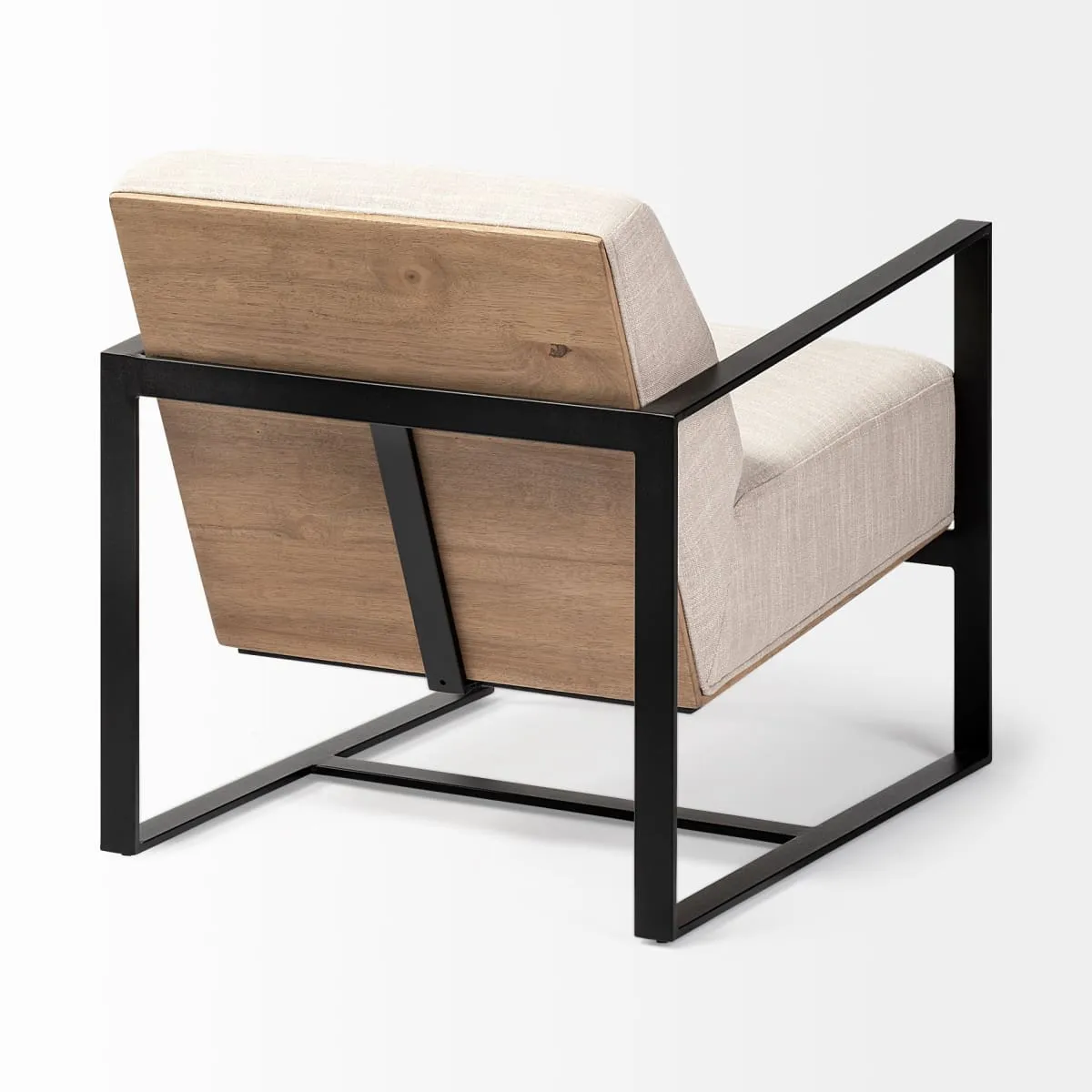 Stamford Accent Chair Beige Fabric | Black Metal