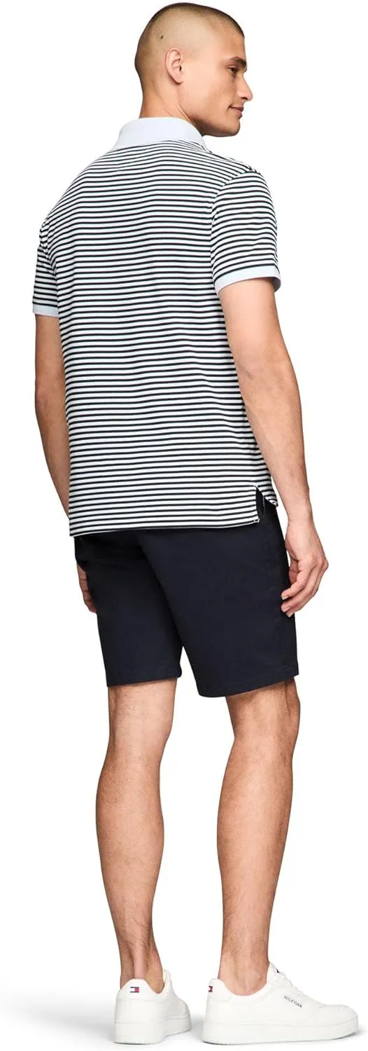 Tommy Hilfiger Men's Short Sleeve Polo Shirts in Regular Fit with Stretch and Organic Pique Cotton