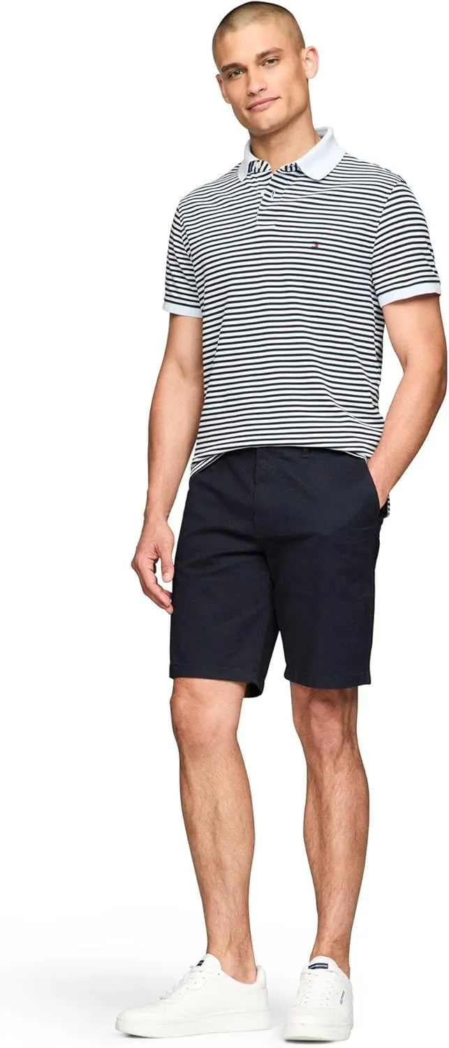 Tommy Hilfiger Men's Short Sleeve Polo Shirts in Regular Fit with Stretch and Organic Pique Cotton