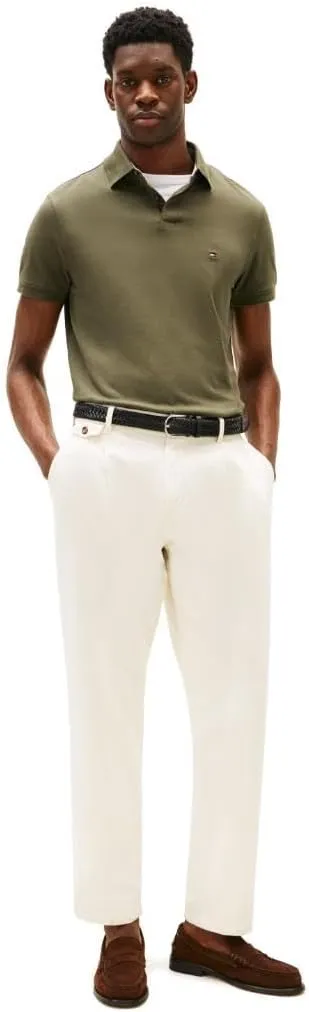 Tommy Hilfiger Men's Short Sleeve Polo Shirts in Regular Fit with Stretch and Organic Pique Cotton