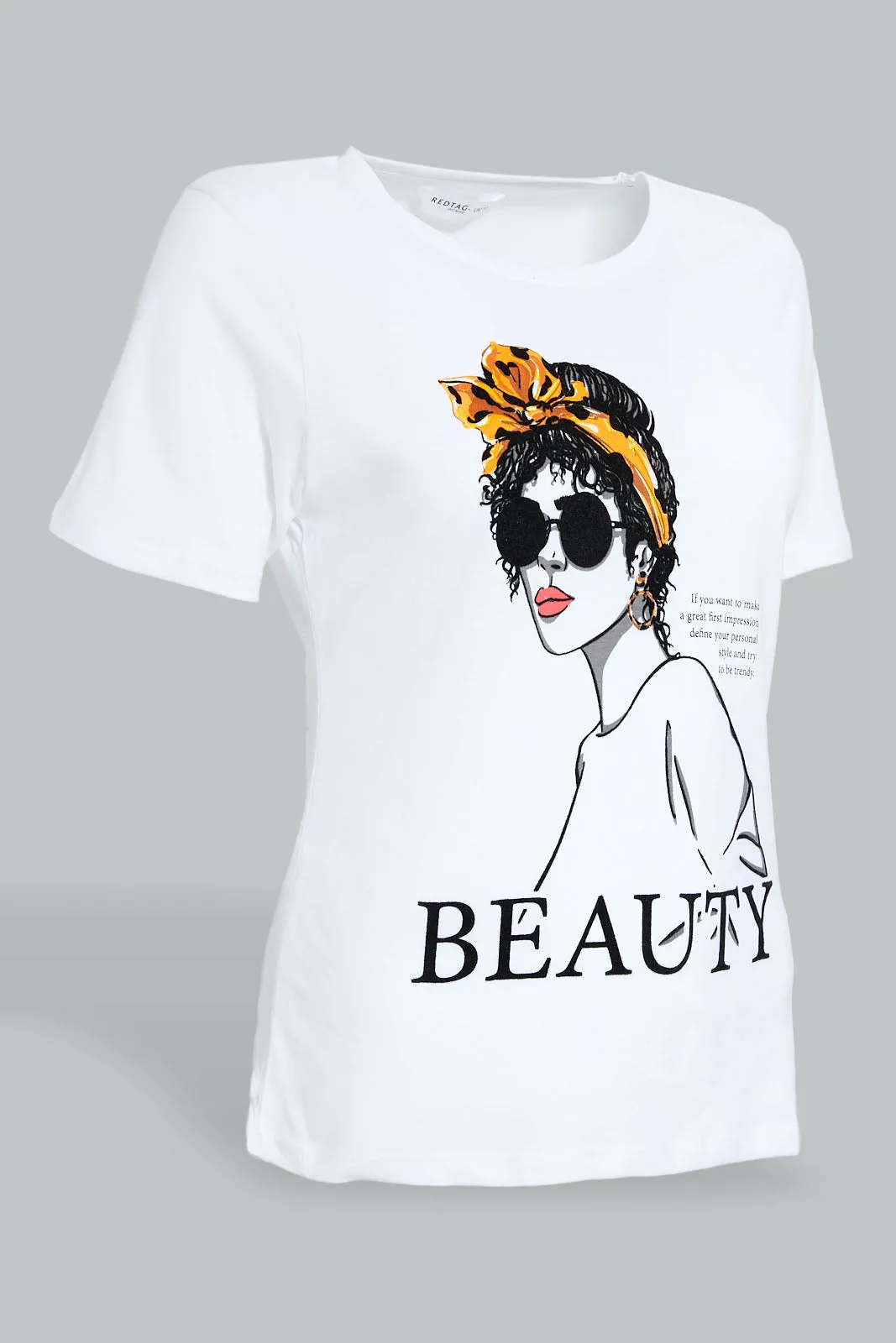 White Beauty Printed T-Shirt