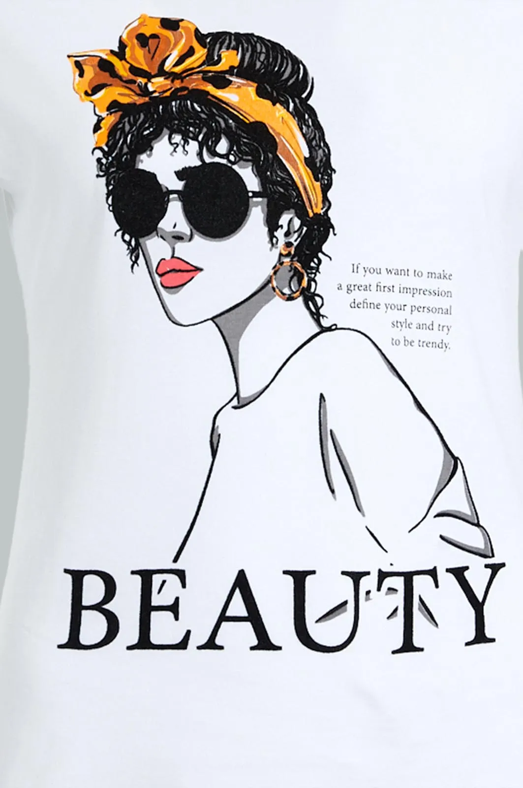 White Beauty Printed T-Shirt