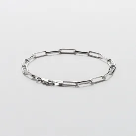 White Gold Chain Link Bracelet - Polished 3.85mm