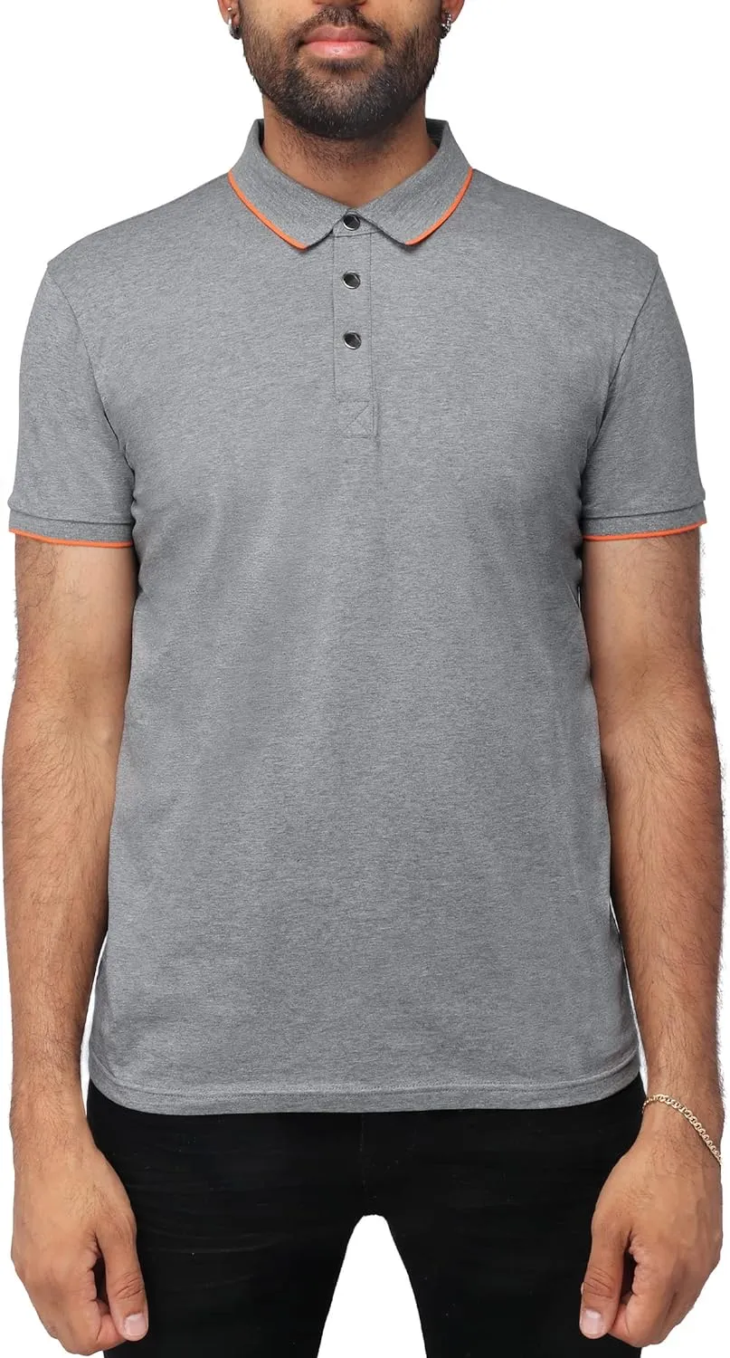 X RAY Men's Polo Shirts Short Sleeve, Slim Performance Stretch Cotton Golf Polos for Men